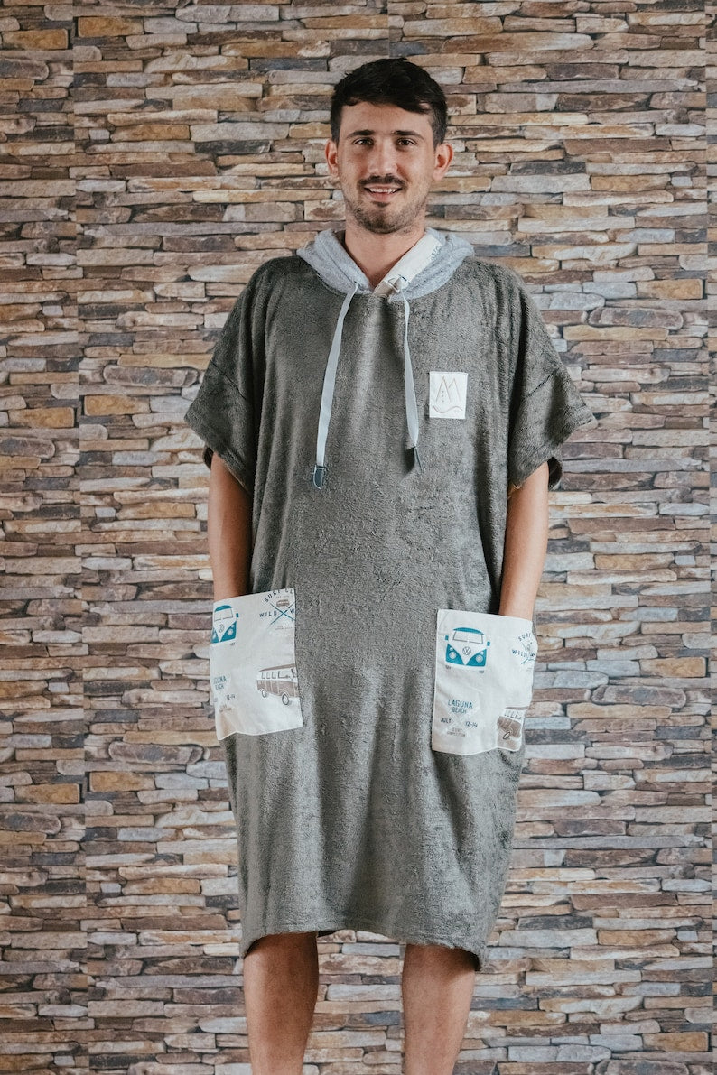 Grey Man Retro - Handmade Bamboo Poncho