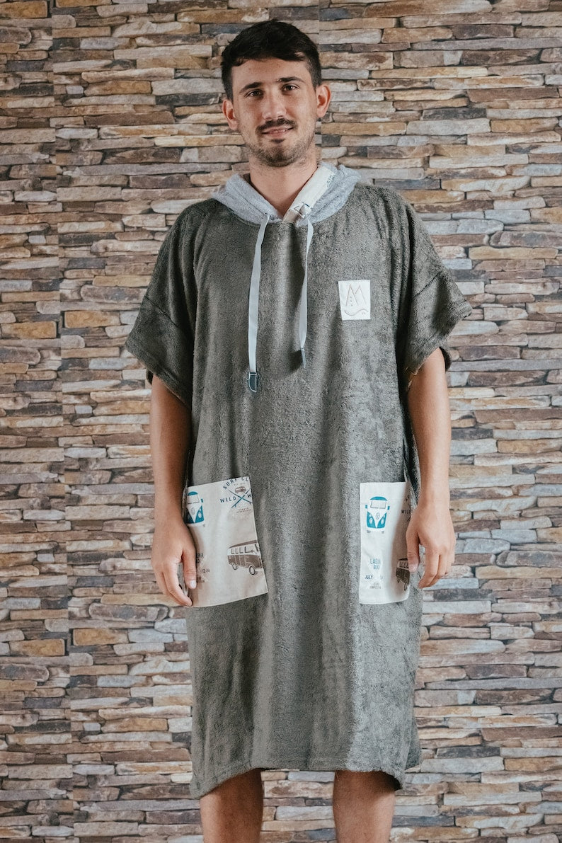 Grey Man Retro - Handmade Bamboo Poncho