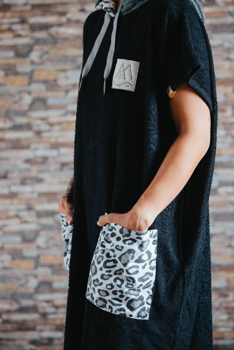 Black Woman Leopard - Handmade Bamboo Poncho