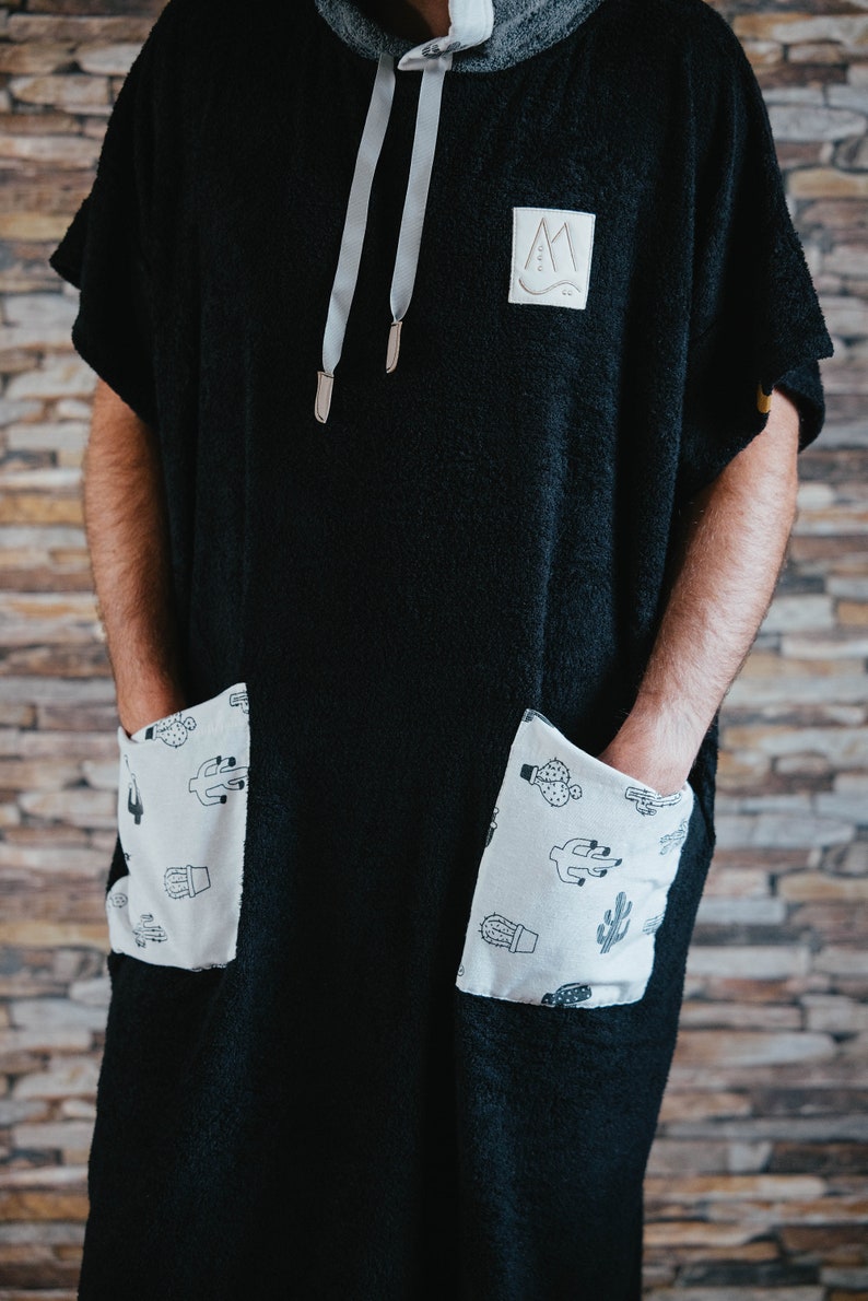 Black Male Cactus - Handmade Bamboo Poncho