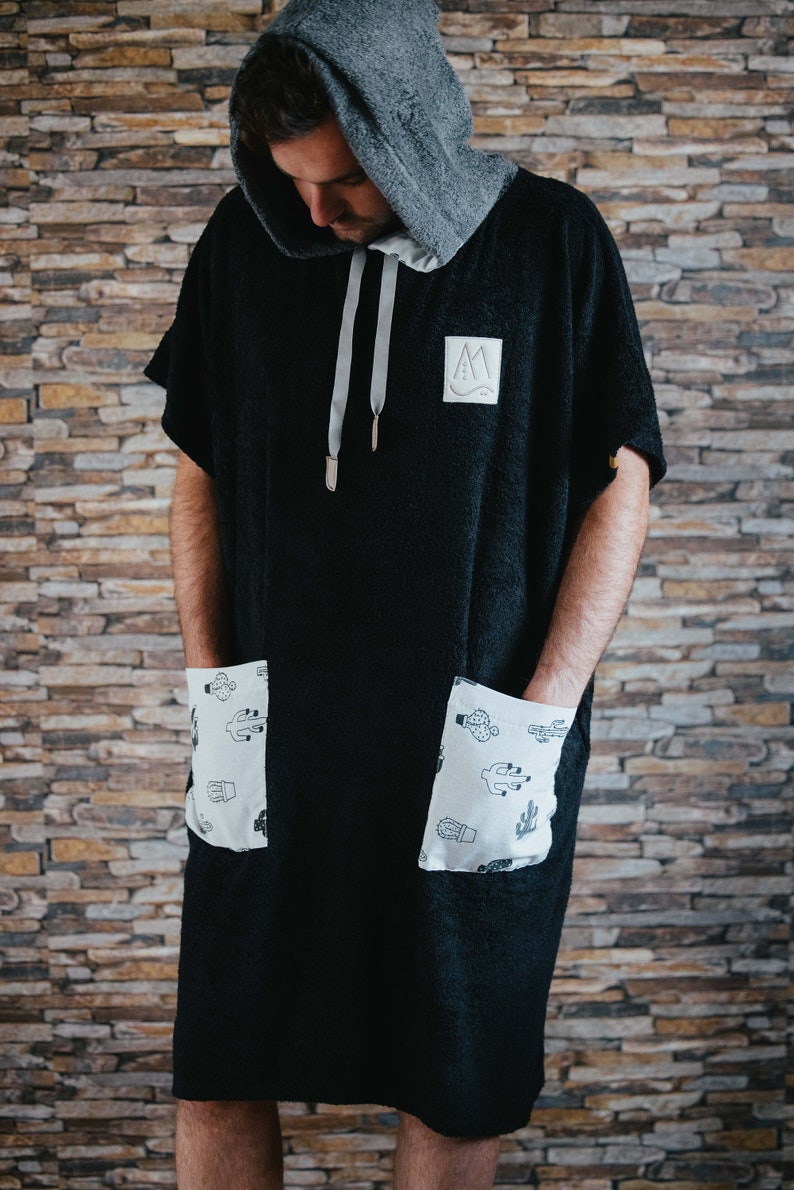 Black Male Cactus - Handmade Bamboo Poncho