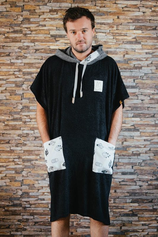 Black Male Cactus - Handmade Bamboo Poncho