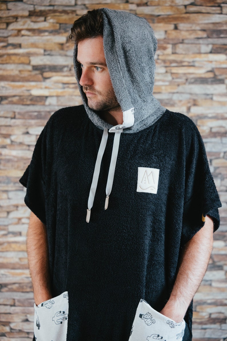 Black Male Cactus - Handmade Bamboo Poncho